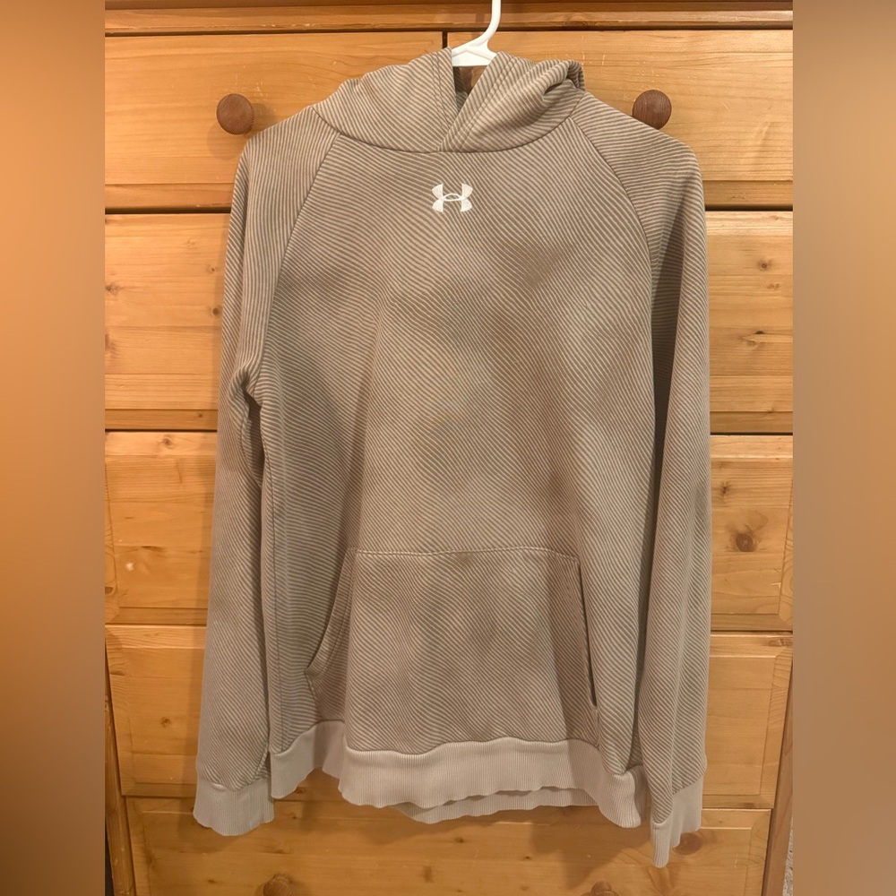 Under Armour Boys XL Beige Striped Hoodie